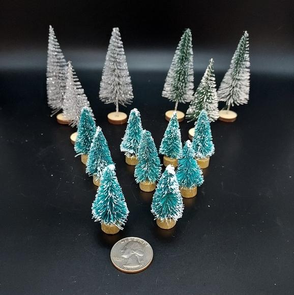 Lot 15 Bottle Brush Trees Vintage Christmas - Picture 2 of 7